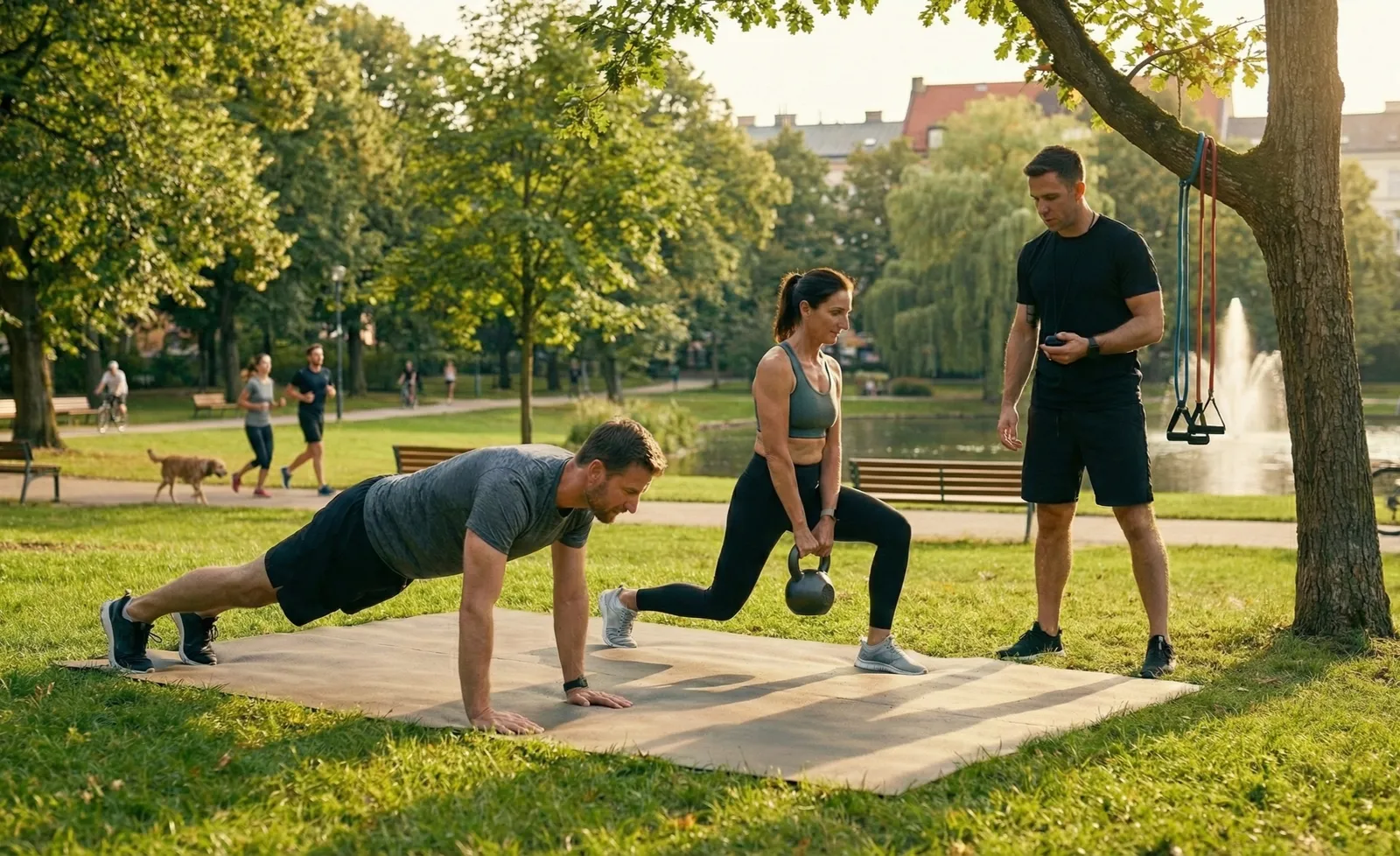 Séance de sport en plein air au Parc Palmer Cenon