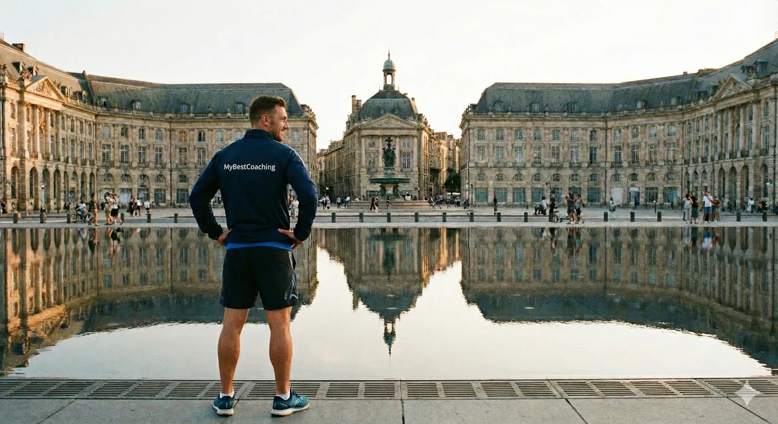 Coach sportif MyBestCoaching prêt pour une séance en extérieur à Bordeaux